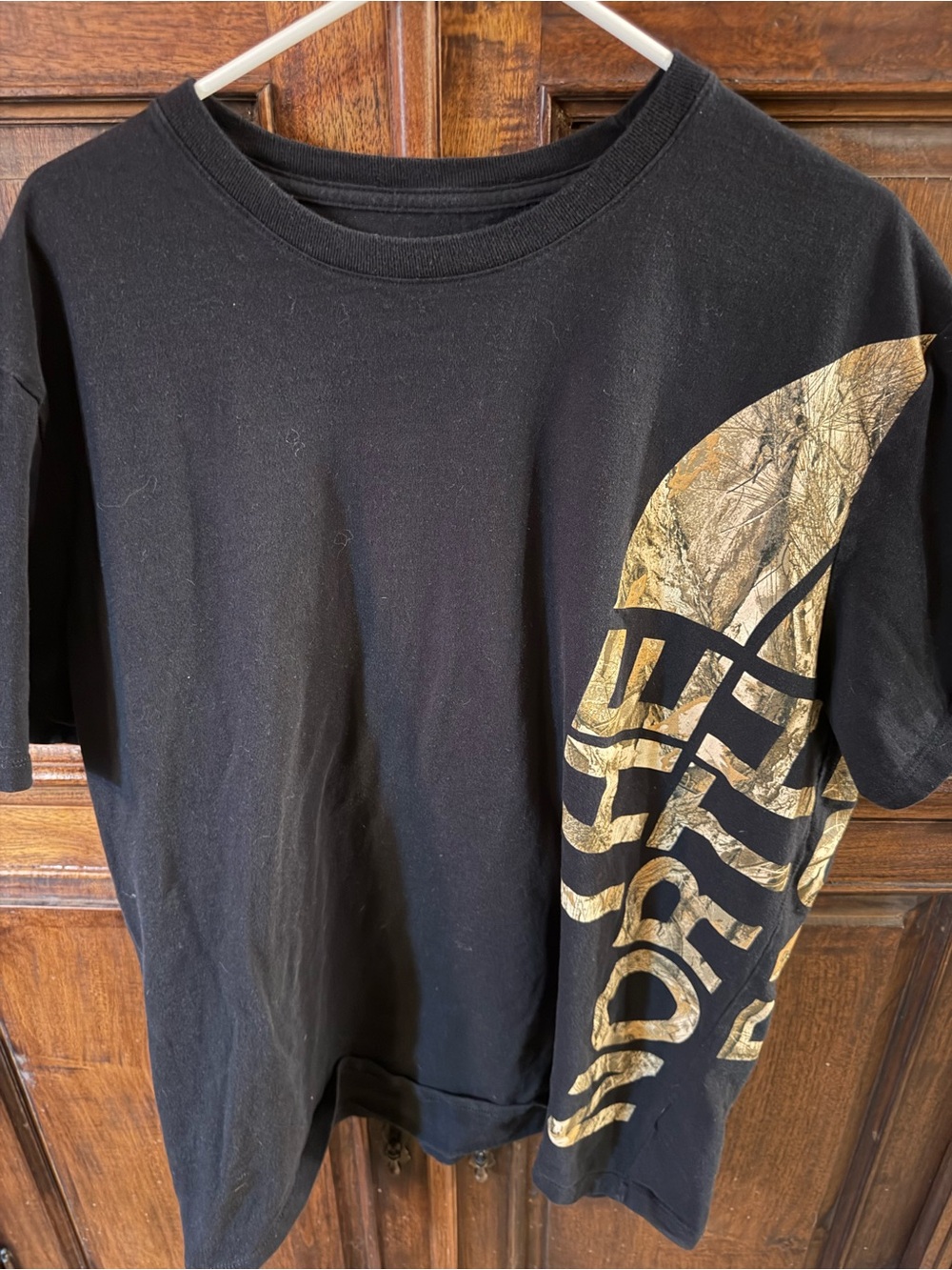 The North Face T-Shirt XxLarge Black Short Sleeve Camo Logo Casual Men